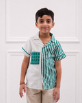 Alfie -  Boy's Green Striped Shirt