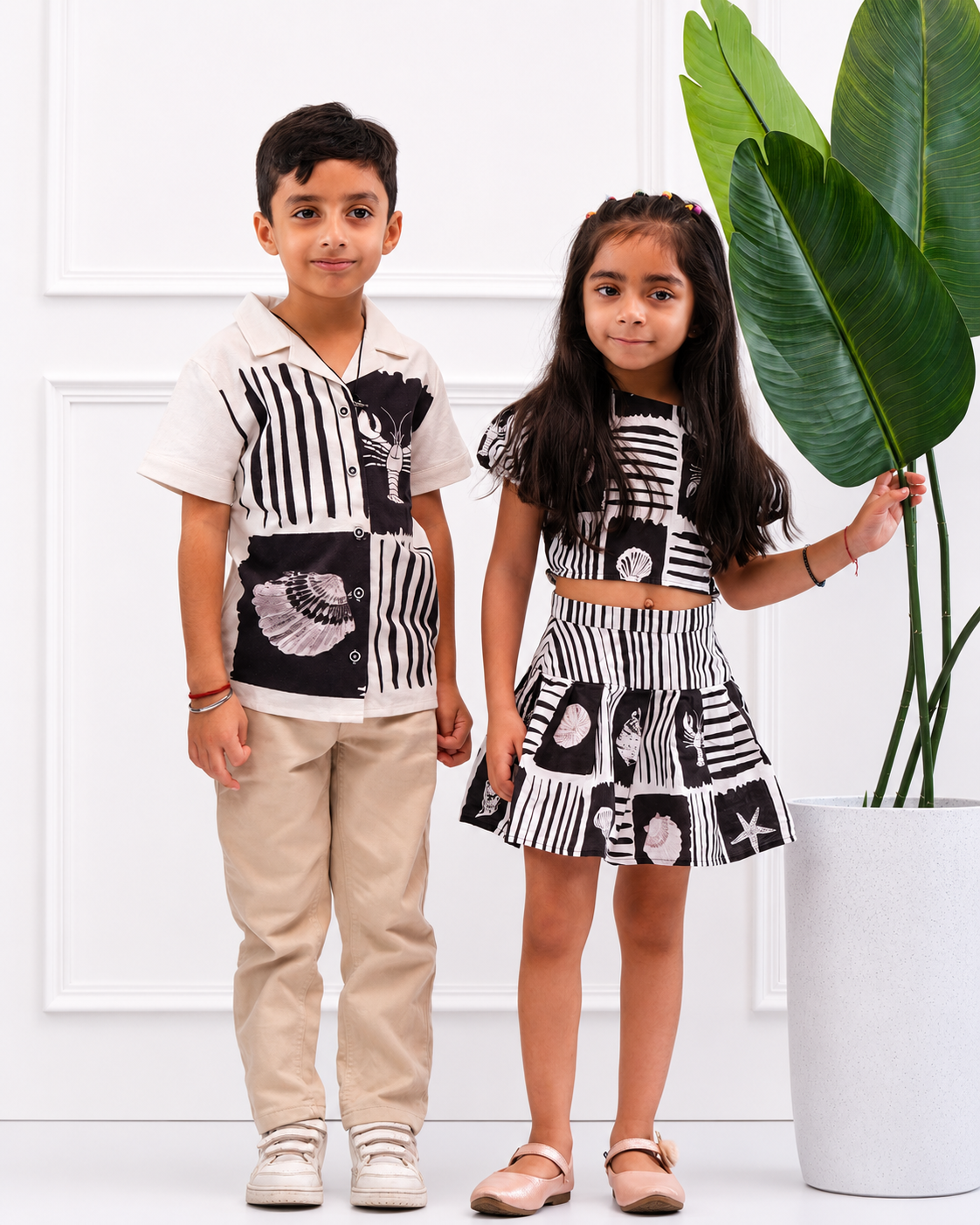 Ocean Block Print Sibling  Combo
