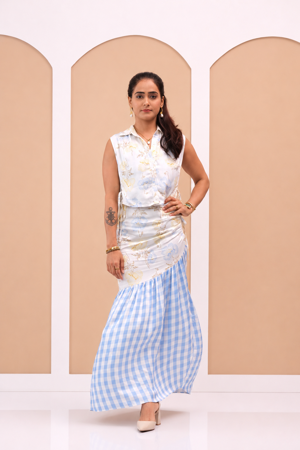 Marilla - Women's Shirt & Asymmetrical Skirt Set