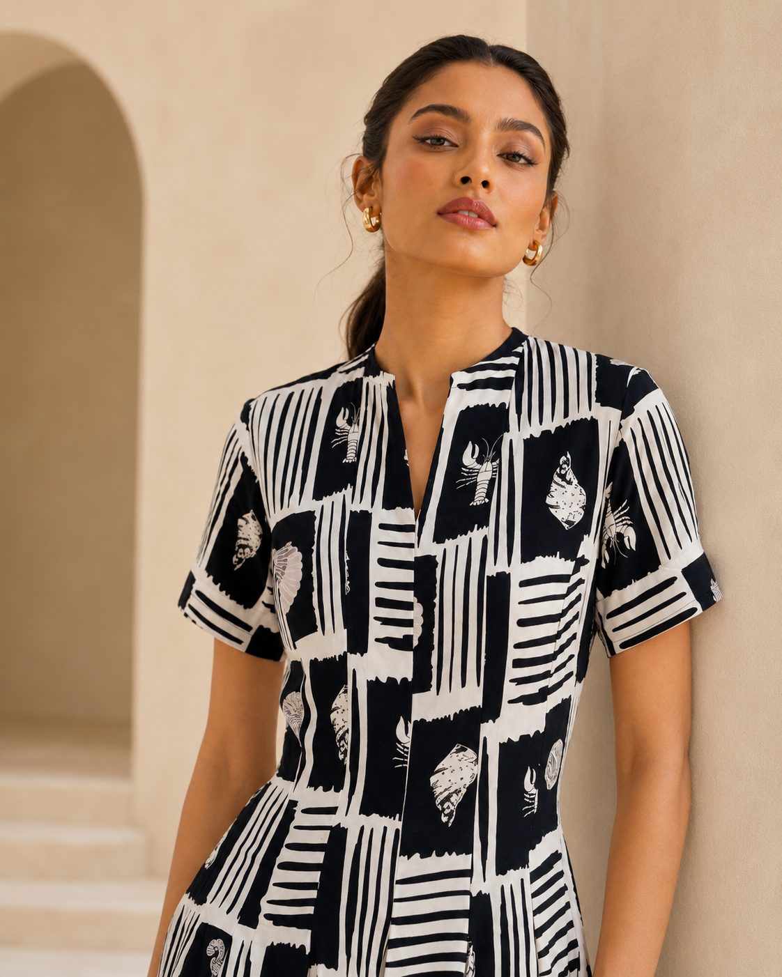 Rebecca - Women's Ocean Block Dress