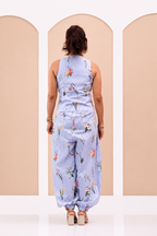 Wildflower Lane - Women's Blue Striped Blazer & Balloon Pants
