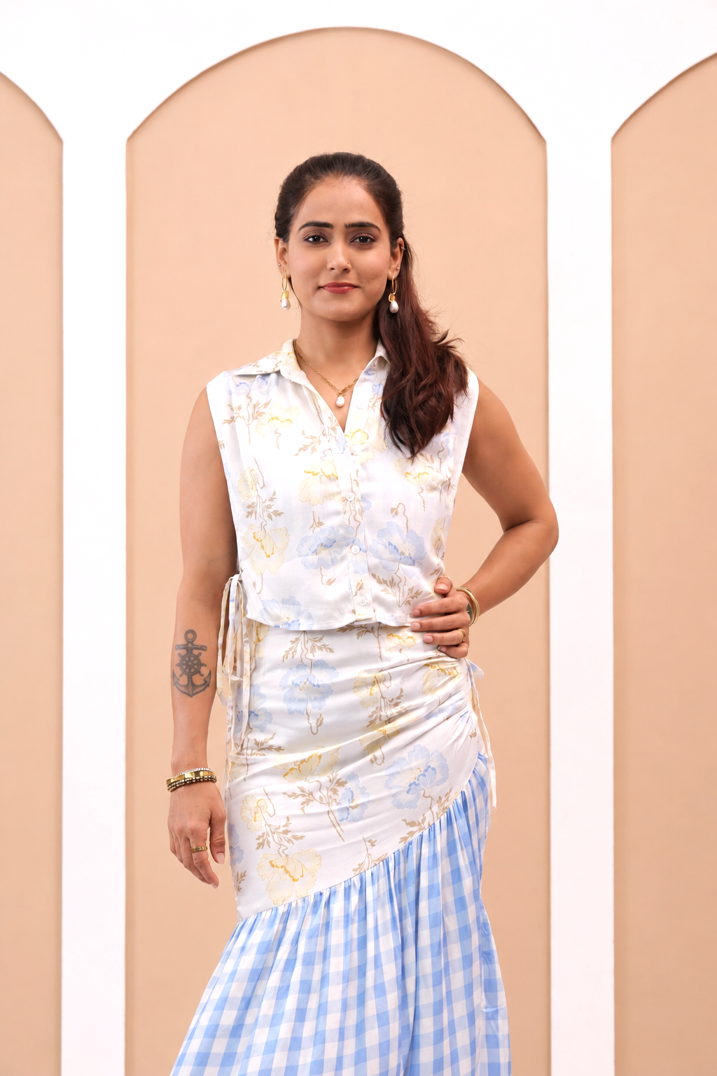 Marilla - Women's Shirt & Asymmetrical Skirt Set
