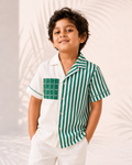 Alfie -  Boy's Green Striped Shirt