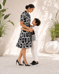 Mother-Son Ocean Block Print Combo