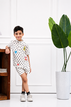 John - Boy's Polka Kurta Shirt & Shorts