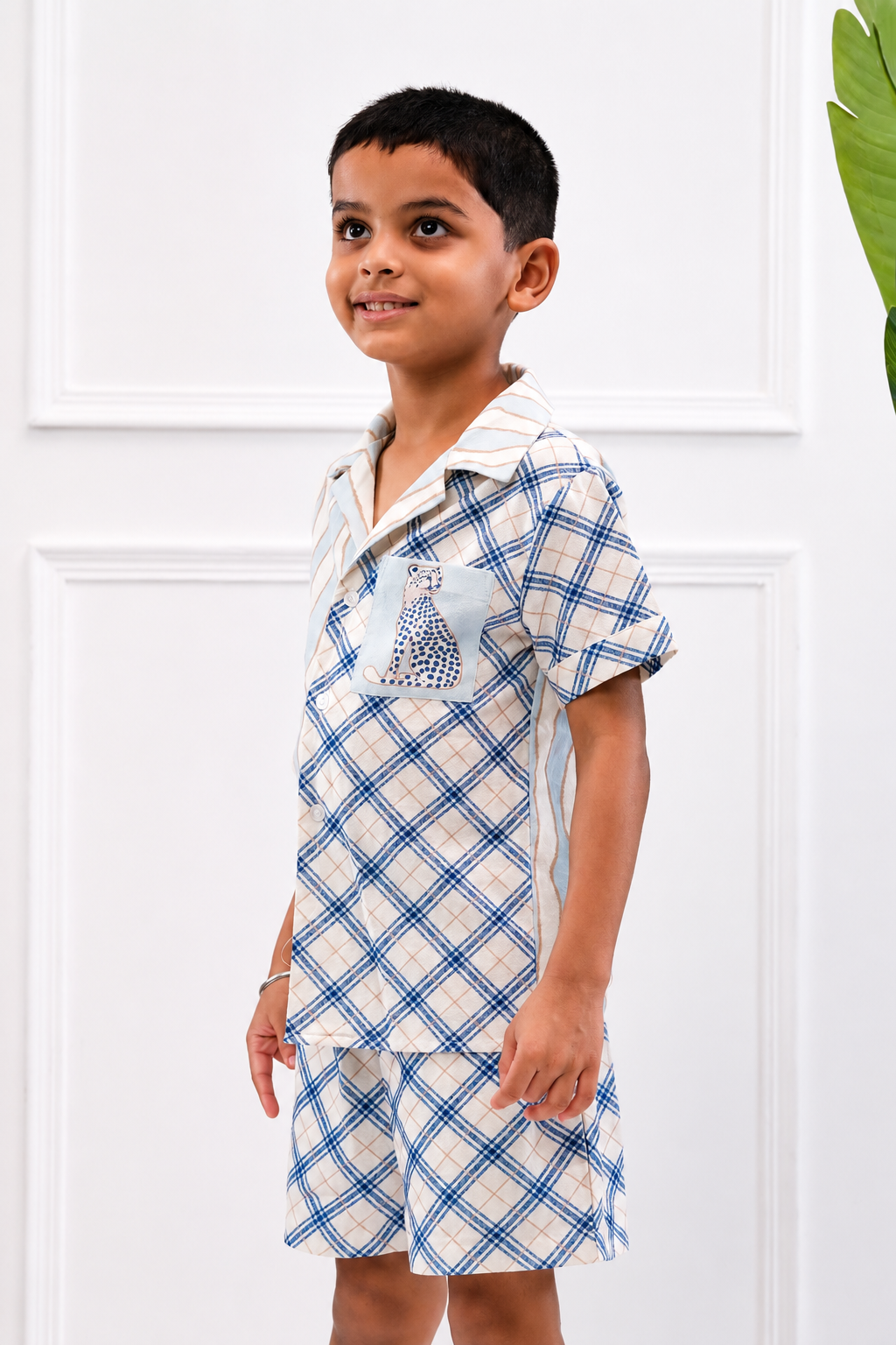 Jeffery - Boy's Checked Shirt & Shorts