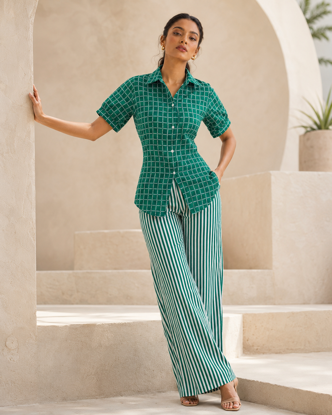 Mindy - Women's Striped Cord-Set