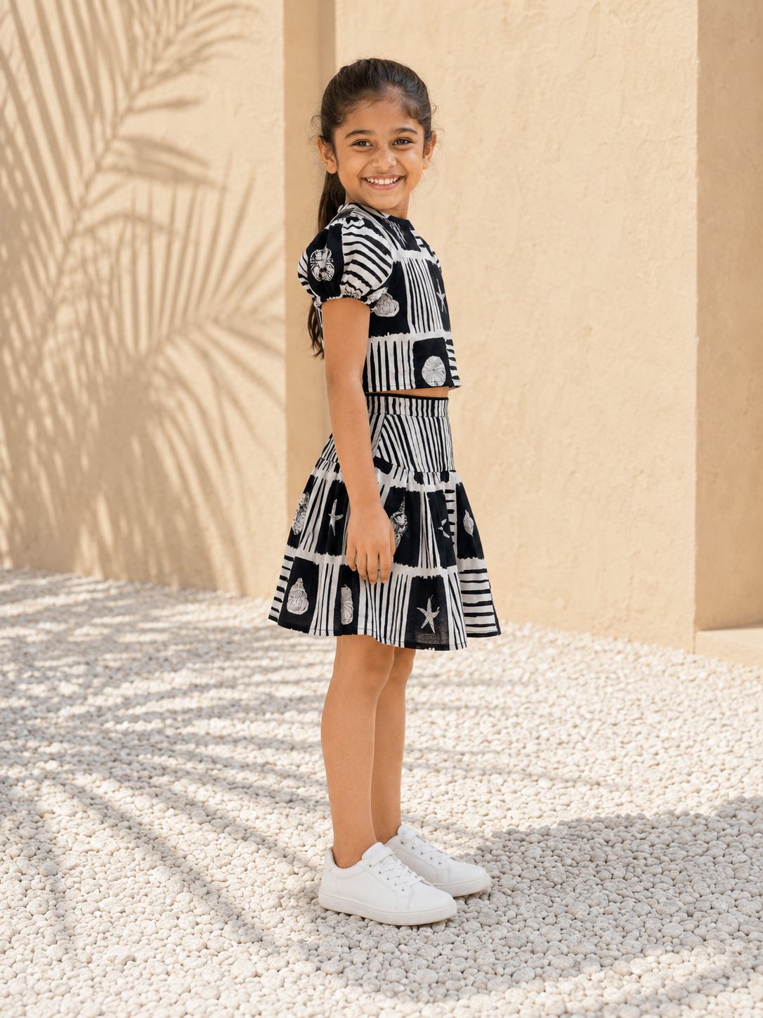Beatrice - Girls's Ocean Block Top & Skirt