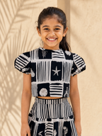 Beatrice - Girls's Ocean Block Top & Skirt