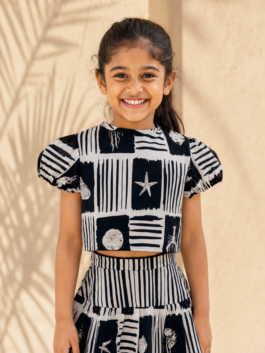 Beatrice - Girls's Ocean Block Top & Skirt