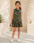 Brydon - Girls's Jungle Shirt Dress (Green)