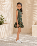 Brydon - Girls's Jungle Shirt Dress (Green)