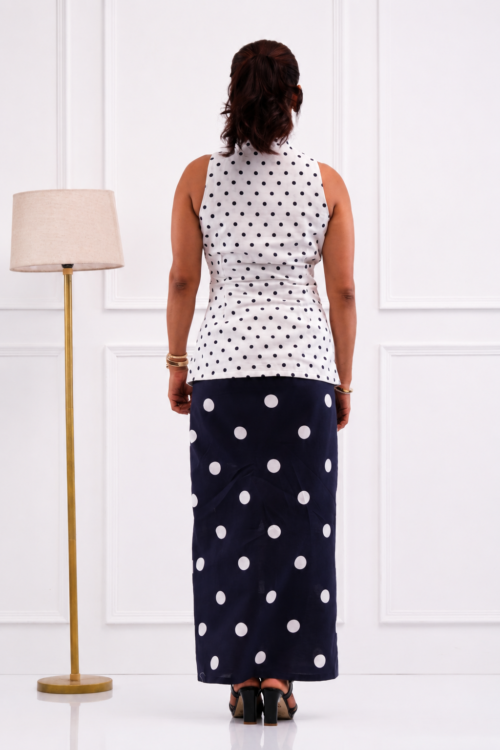 Molly - Women's Polka Shirt & Pencil Skirt