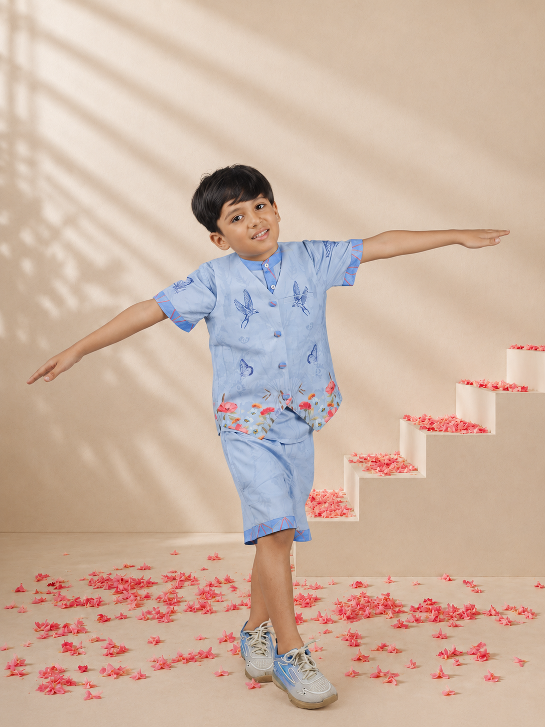 Udaan - Boy's Floral Three-Piece Co-ord Set