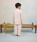 Aangan - Boy's Temple Inspired Shirt & Trouser Set
