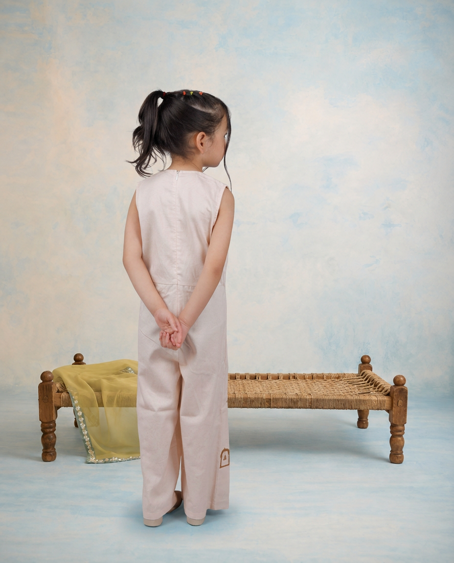 Aangan - Girls's Temple Print Jump Suit