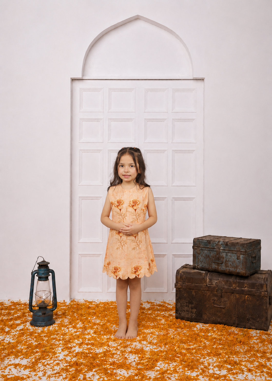 Shagun - Girls's Printed Cape Dress