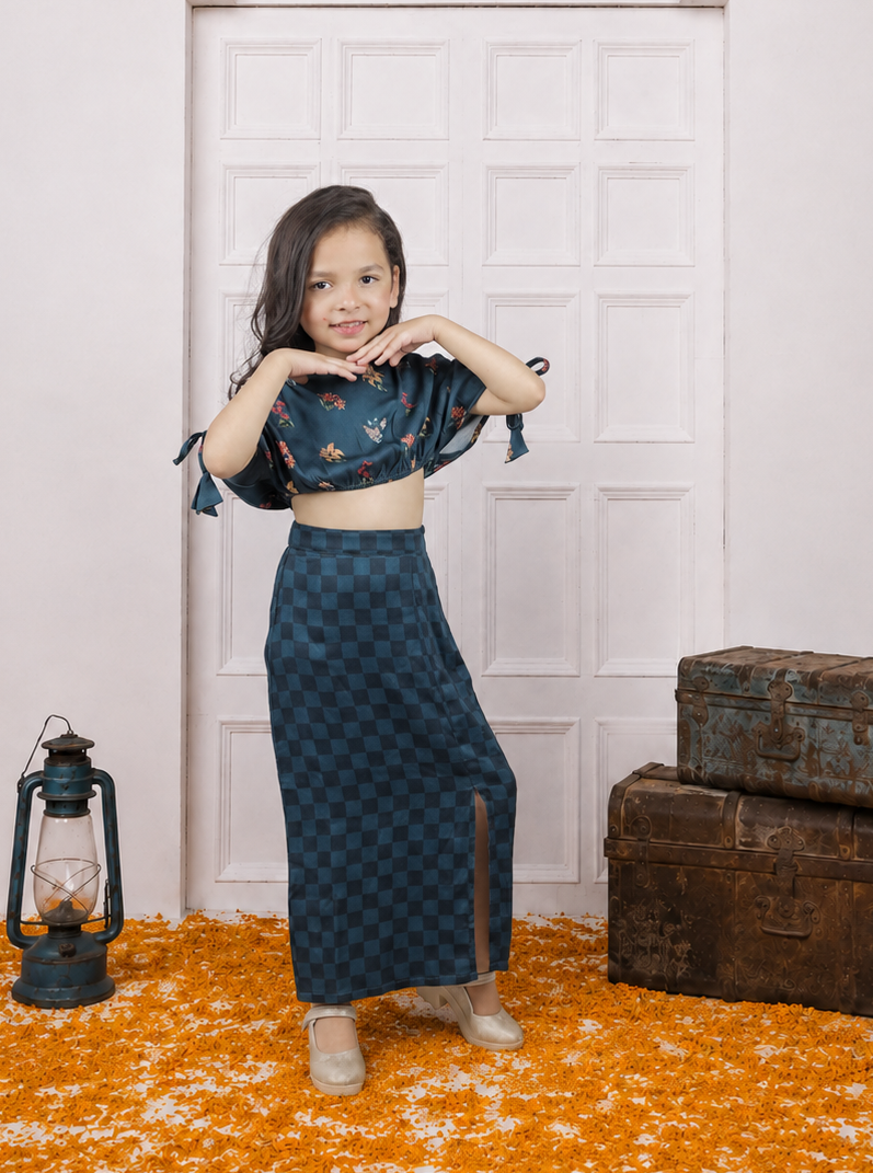 Gulzaar - Girls's Floral Top & Skirt